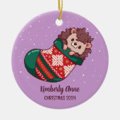 Cute Hedégel-kerstfeestdag winter Keramisch Ornament (Voorkant)