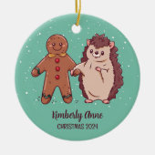 Cute Hedégel-kerstfeestdag winter Keramisch Ornament (Voorkant)