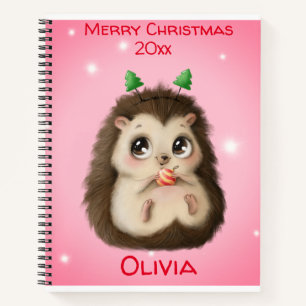 Cute Hedégel Kerstmis Notitieboek