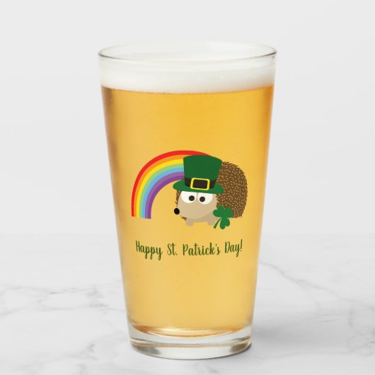 Cute Hedégel Leprechaun St. Patrick's Day Glas (Voorkant gevuld)