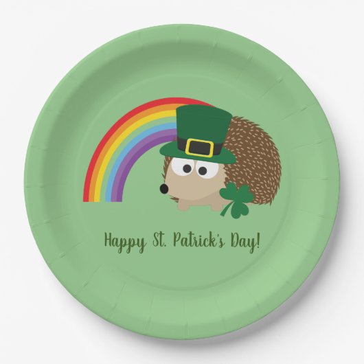 Cute Hedégel Leprechaun St. Patrick's Day Papieren Bordje (Voorkant)