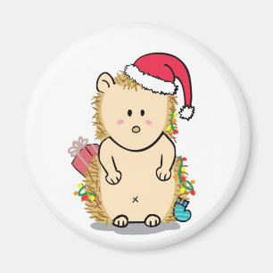 Cute Hedegel met Cartoon voor kerstPet Magnet