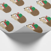 Cute Hedégel met Kerstmis Elf Cadeaupapier (Hoek)