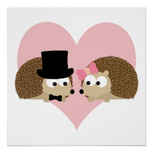Cute Hedegel-paar Poster