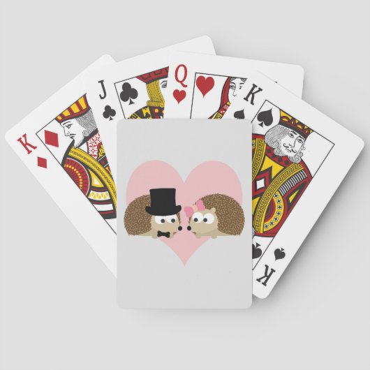 Cute Hedegel-paar Speelkaarten (Achterkant)