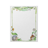 Cute Hedégel-paddenstoelschilderij waterverf Notitieblok (Linkerzijde)