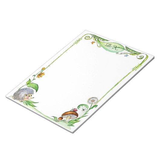 Cute Hedégel-paddenstoelschilderij waterverf Notitieblok (Schuin)