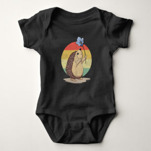 Cute Hedégel Retro Flower Sunset Autumn Animal Romper