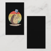 Cute Hedégel Retro Flower Sunset Autumn Animal Visitekaartje (Voorkant / Achterkant)