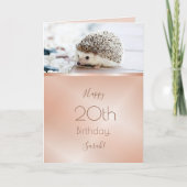 Cute Hedegel Roos Gold Custom Birthday Kaart (Voorkant)