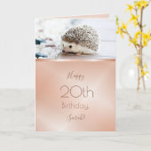 Cute Hedegel Roos Gold Custom Birthday Kaart (Gele Bloem)