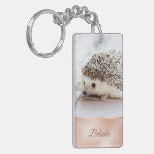 Cute Hedegel Roos Gold Monogram Sleutelhanger (Voorkant Links)