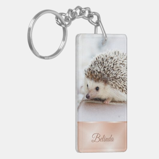 Cute Hedegel Roos Gold Monogram Sleutelhanger (Voorkant Links)