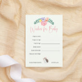 Cute Hedegel roze wenst voor Baby Note Card Notitiekaartje