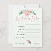 Cute Hedegel roze wenst voor Baby Note Card Notitiekaartje (Voorkant)
