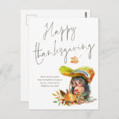 Cute Hedegel Script Happy Thanksgiving Briefkaart (Voorkant / Achterkant)