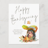 Cute Hedegel Script Happy Thanksgiving Briefkaart (Voorkant)