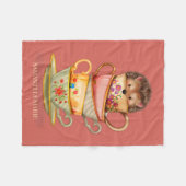 Cute Hedegel Teacups Pink Toddler Baby Fleece Deken (Voorkant (Horizontaal))