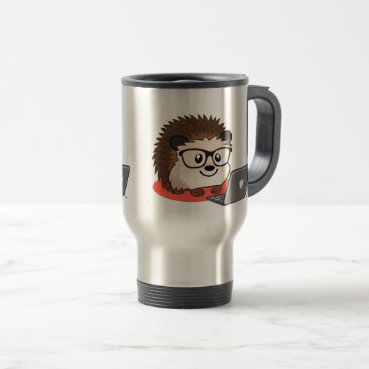 Cute Hedégel Travel Mug Reisbeker (Voorkant rechts)