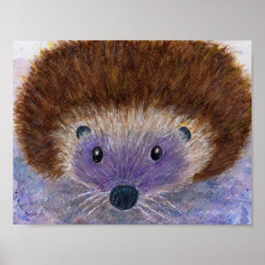 Cute Hedegel waterverf art poster verjaard etc. (Voorkant)