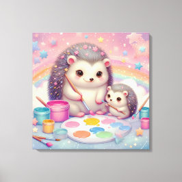 Cute Hedégels Canvas Afdruk