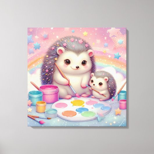Cute Hedégels Canvas Afdruk (Voorkant)