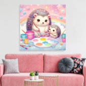 Cute Hedégels Canvas Afdruk (Insitu (Woonkamer))