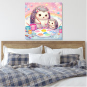 Cute Hedégels Canvas Afdruk (Insitu (Slaapkamer))