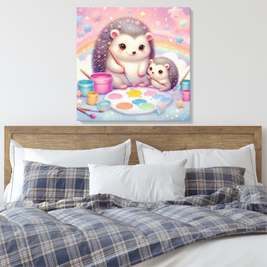 Cute Hedégels Canvas Afdruk (Insitu (Slaapkamer))