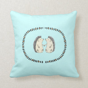 Cute Hedégs Couple Woodland Couch Sierkussen