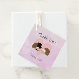 Cute Hedégs in Love Bedankt Bedankjes Labels