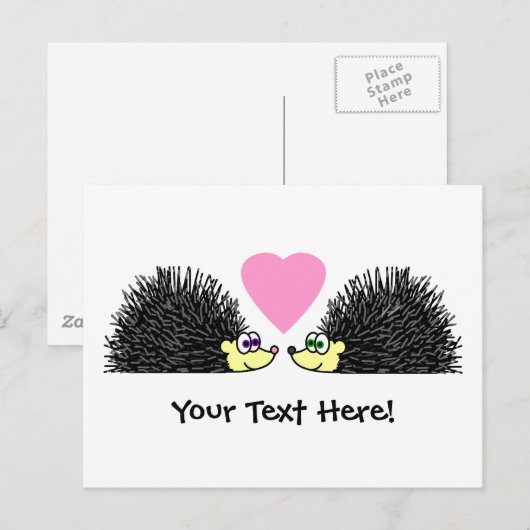 Cute hedégs in Love Briefkaart (Voorkant / Achterkant)