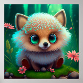 Cute Hedge Hog Poster (Voorkant)