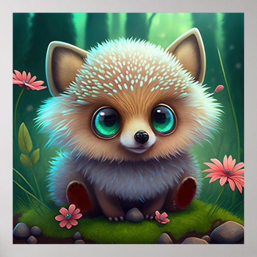 Cute Hedge Hog Poster (Voorkant)
