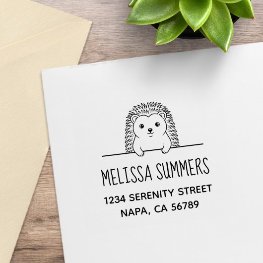 Cute Hedgehog Address Rubberstempel