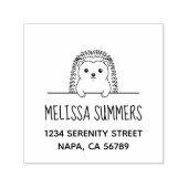 Cute Hedgehog Address Zelfinktende Stempel (Design)
