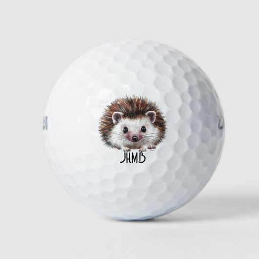 Cute Hedgehog Animal Monogram Art Golfballen (Voorkant)