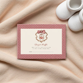 Cute Hedgehog Baby Shower Diaper Raffle  Informatiekaartje