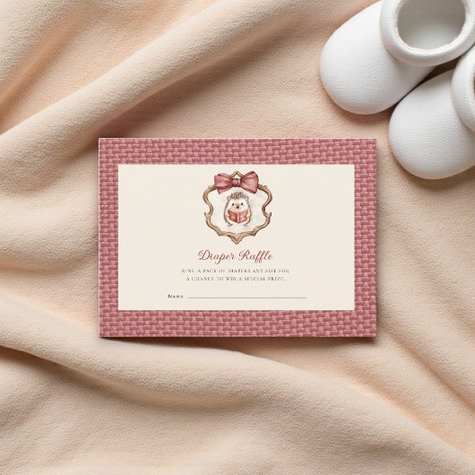 Cute Hedgehog Baby Shower Diaper Raffle Informatiekaartje