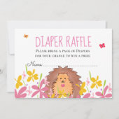 Cute Hedgehog Baby Shower Diaper Raffle  Kaart (Voorkant)