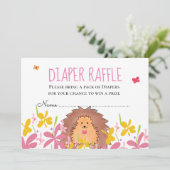 Cute Hedgehog Baby Shower Diaper Raffle  Kaart (Staand voorkant)