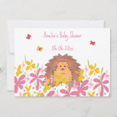Cute Hedgehog Baby Shower Diaper Raffle  Kaart (Achterkant)