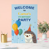 Cute Hedgehog Birthday Party Sign Acryl Bord (Huwelijk)