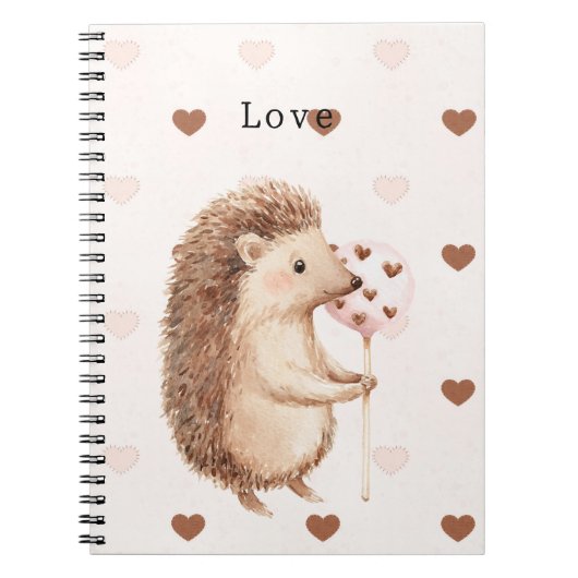 Cute Hedgehog Hearts Love Notitieboek (Voorkant)