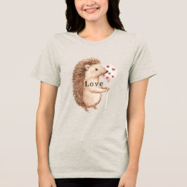 Cute Hedgehog Hearts Love Tri-Blend Shirt