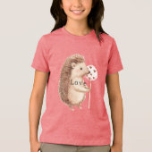 Cute Hedgehog Hearts Love Tri-Blend Shirt (Voorkant)