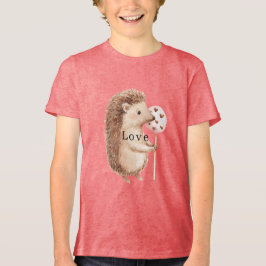 Cute Hedgehog Hearts Love Tri-Blend Shirt