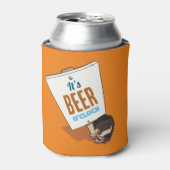 Cute Hedgehog It's Beer O'Clock Funny Cartoon Blikjeskoeler (Blikje Voorkant)
