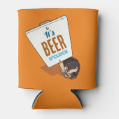 Cute Hedgehog It's Beer O'Clock Funny Cartoon Blikjeskoeler (Voorkant)