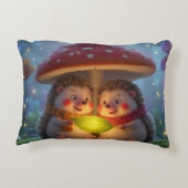 Cute Hedgehog Mushroom Throw Pillow Accent Kussen (Achterkant)